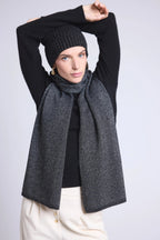 Echarpe Etole Unisexe Lurex Scarf - Noir Lurex Argente - Mixte