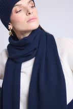 Echarpe Etole Unisexe Scarf En Cachemire - Bleu Marine - Mixte