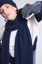 Bufanda Estola Unisex Scarf en Cachemira - Azul Marino - Mixto
