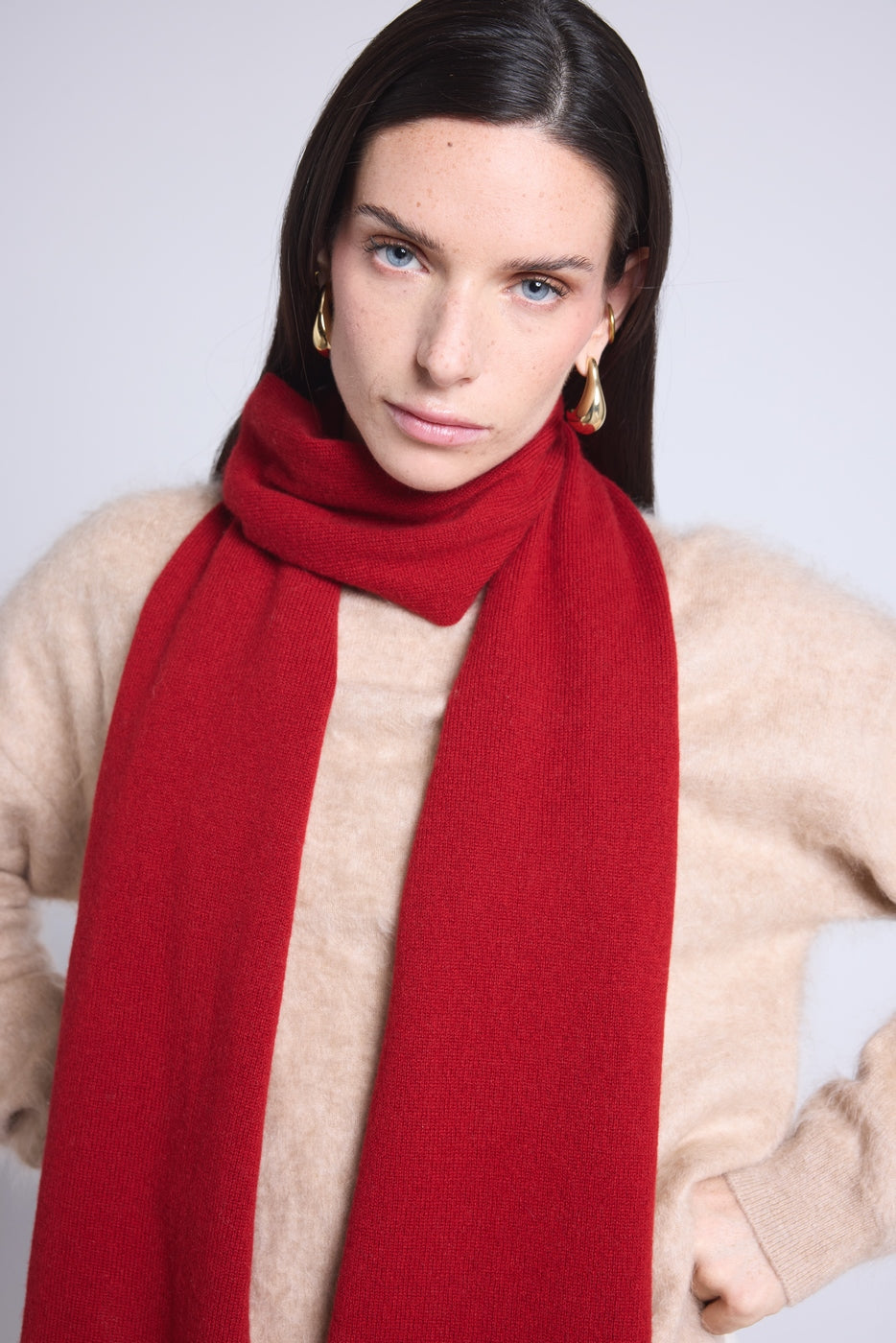 Bufanda Estola Unisex Scarf - Rojo Burdeos - Mixto