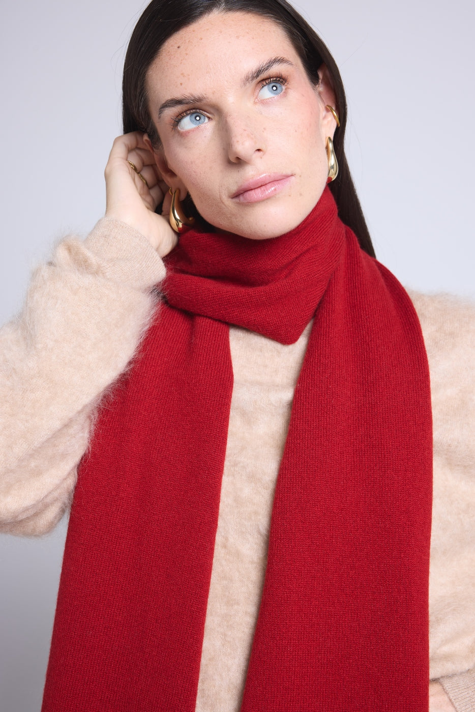 Bufanda Estola Unisex Scarf - Rojo Burdeos - Mixto