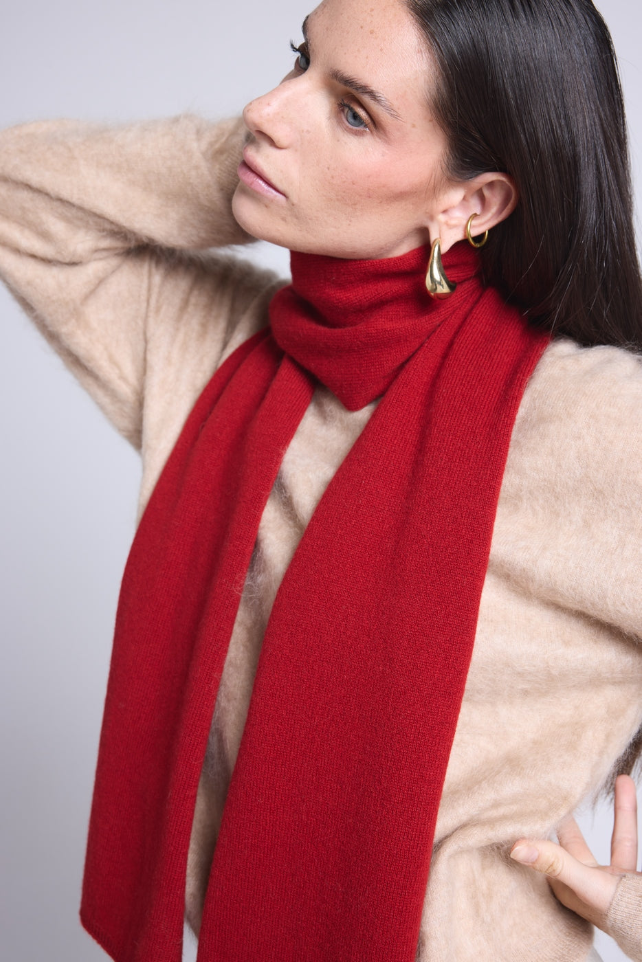 Bufanda Estola Unisex Scarf - Rojo Burdeos - Mixto