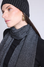 Unisex Lurex Stole Scarf - Black Silver Lurex - Mixed