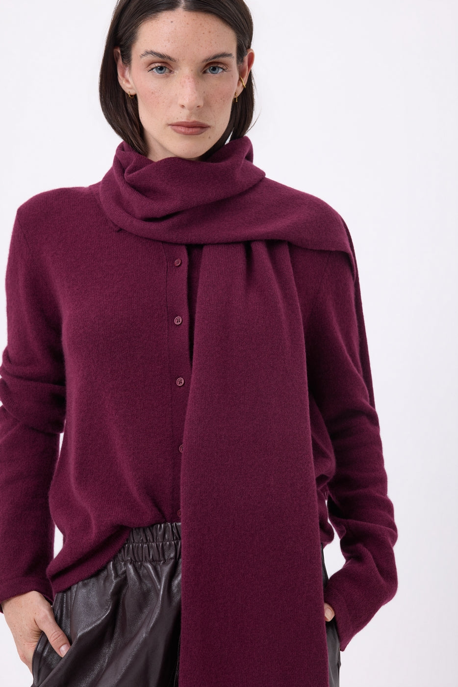 Bufanda estola - Color vino - Unisex