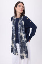 Bufanda estampada de jungla TJ - Azul marino - Mixto