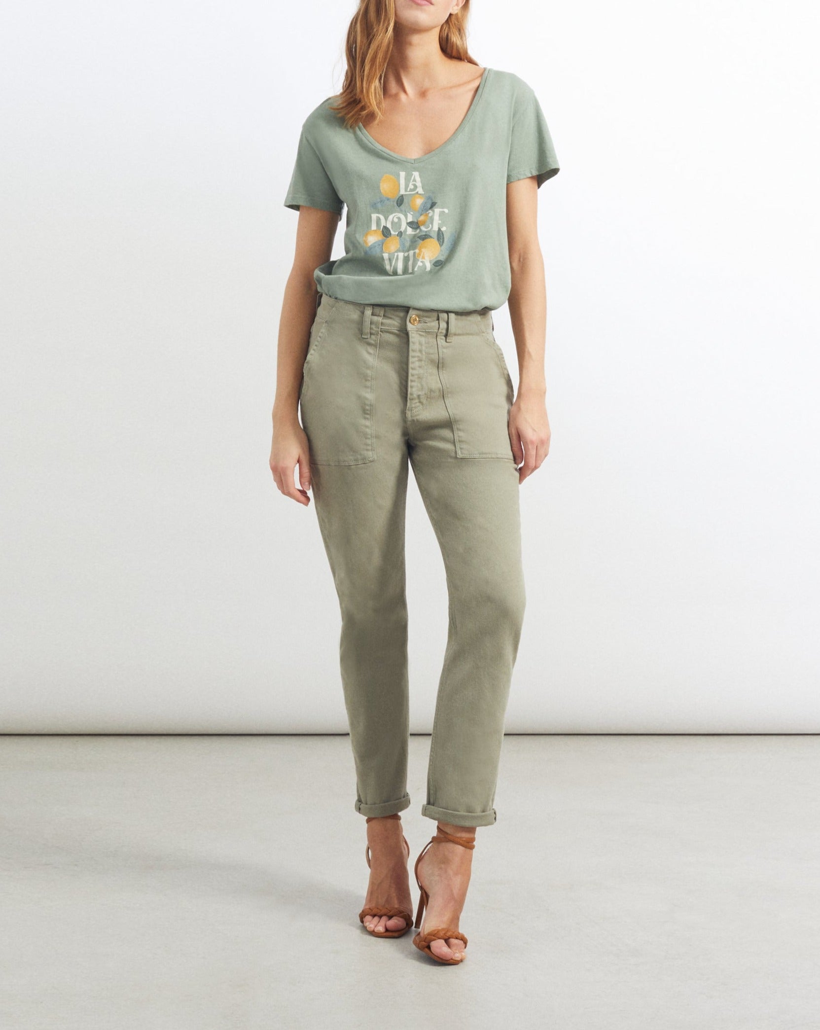 Scarlett Boy Pants - Thyme - Women