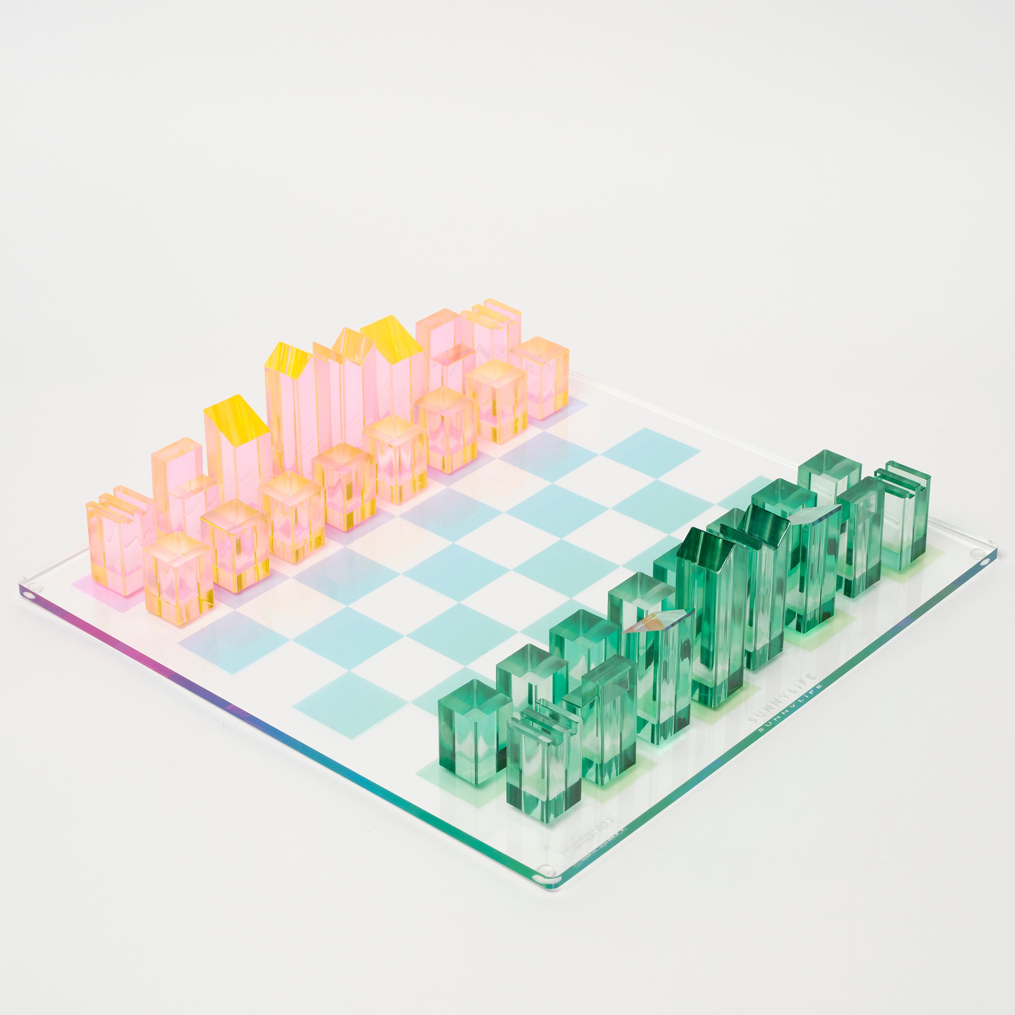 Tablero de ajedrez y damas Lucite