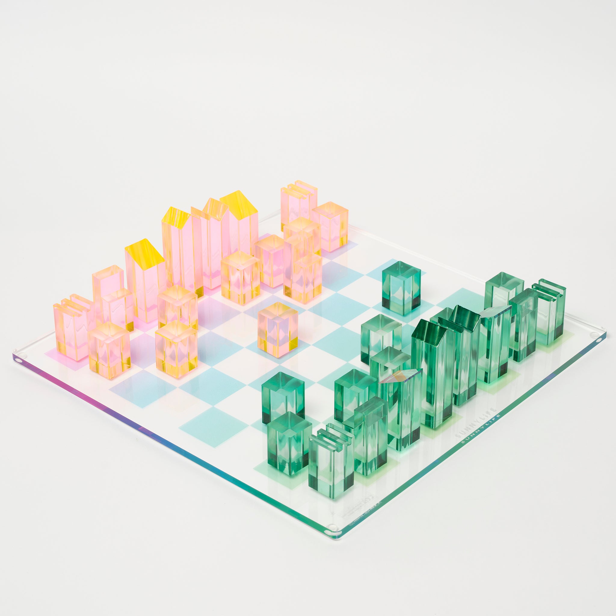Tablero de ajedrez y damas Lucite