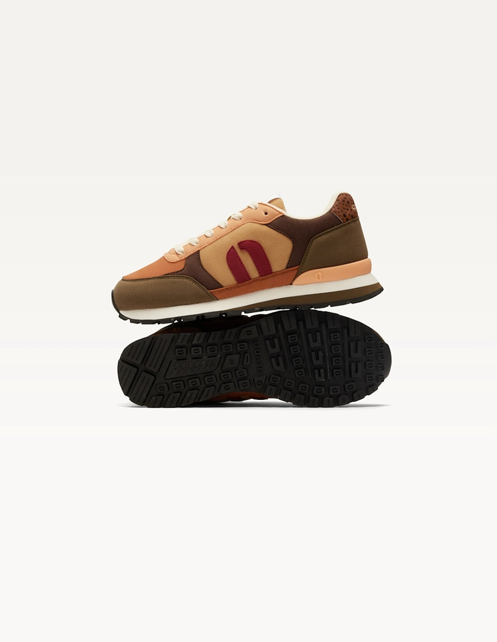 Aline Low-Top Sneakers - Khaki Cognac Bordeaux - Women's
