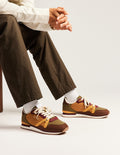 André Low-Top Sneakers - Chocolate, Light Khaki, Mustard - Men's