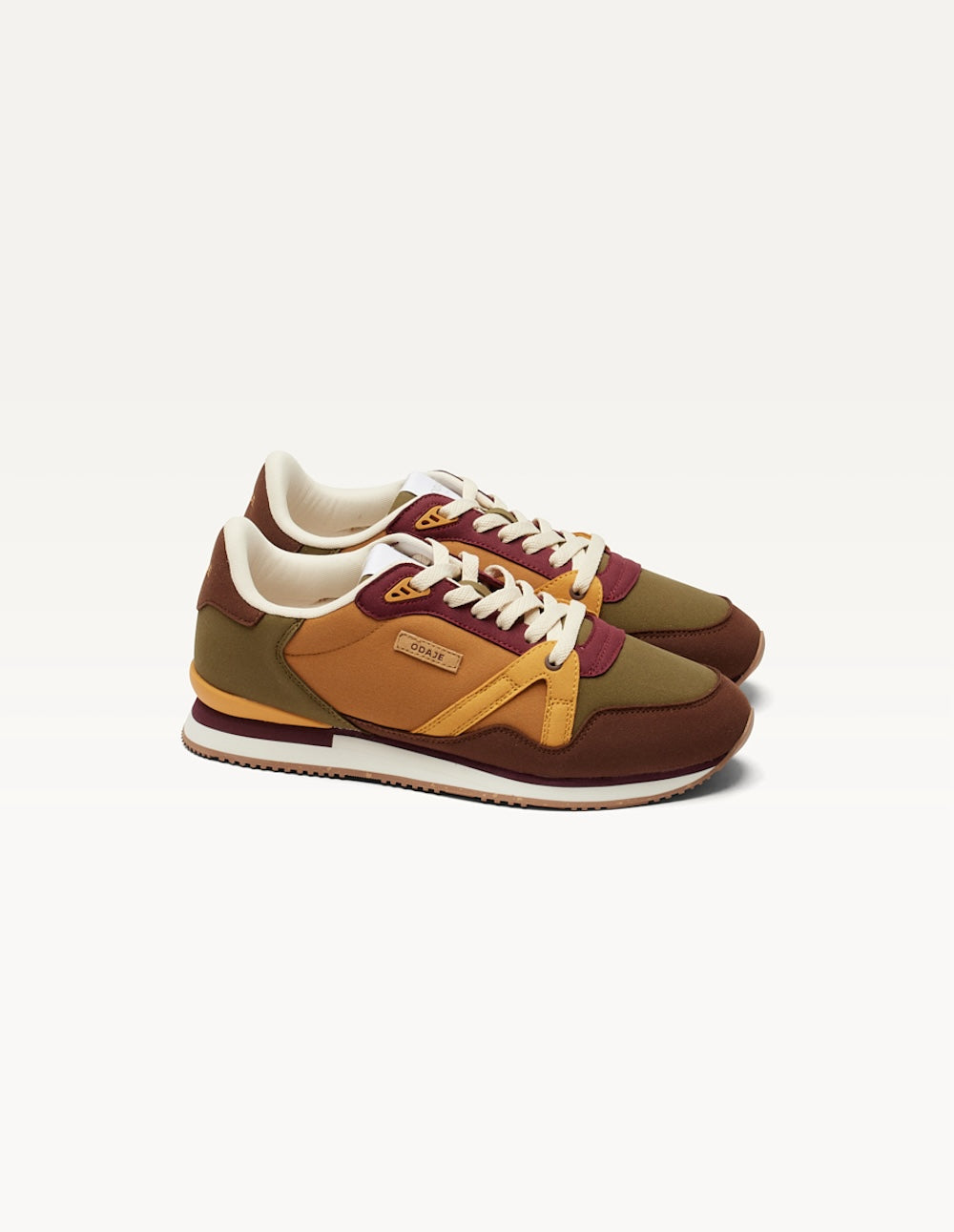 André Low-Top Sneakers - Chocolate, Light Khaki, Mustard - Men's