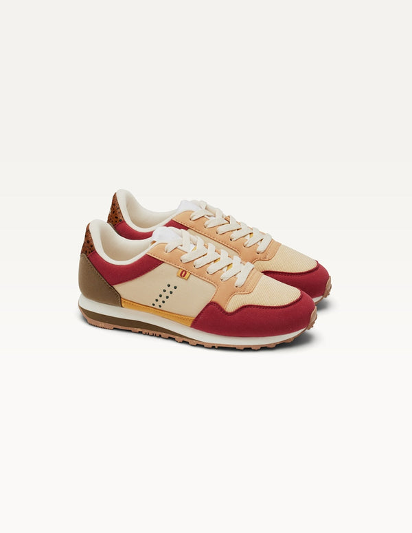 Gabrielle Low Sneakers - Burgundy Cream Peach - Women