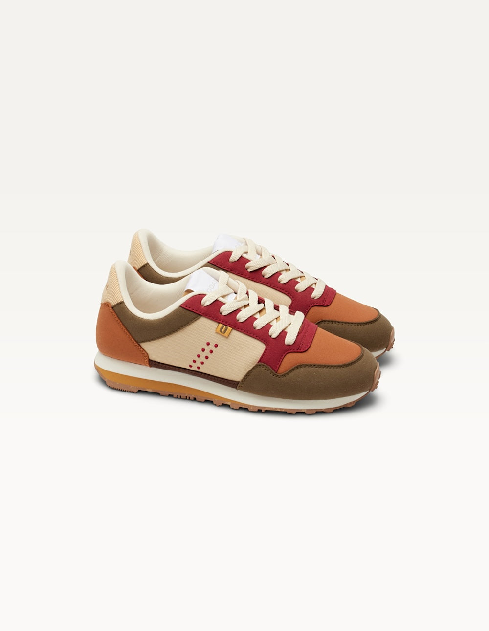 Zapatillas bajas Gabrielle - Khaki Cognac Bordeaux - Mujer