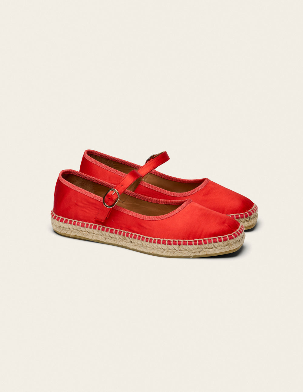 Espadrilles Bebi - Satin Rouge - Femme