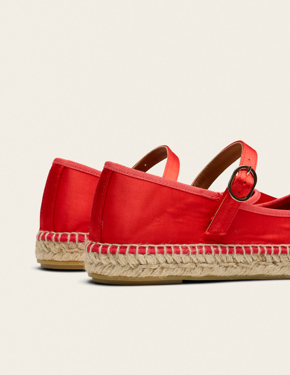 Espadrilles Bebi - Satin Rouge - Femme