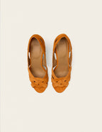 Sandales À Talons Clémentine H - Suède Orange - Femme