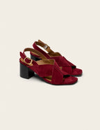 Sandales À Talons Dea - Suède Pourpre - Femme