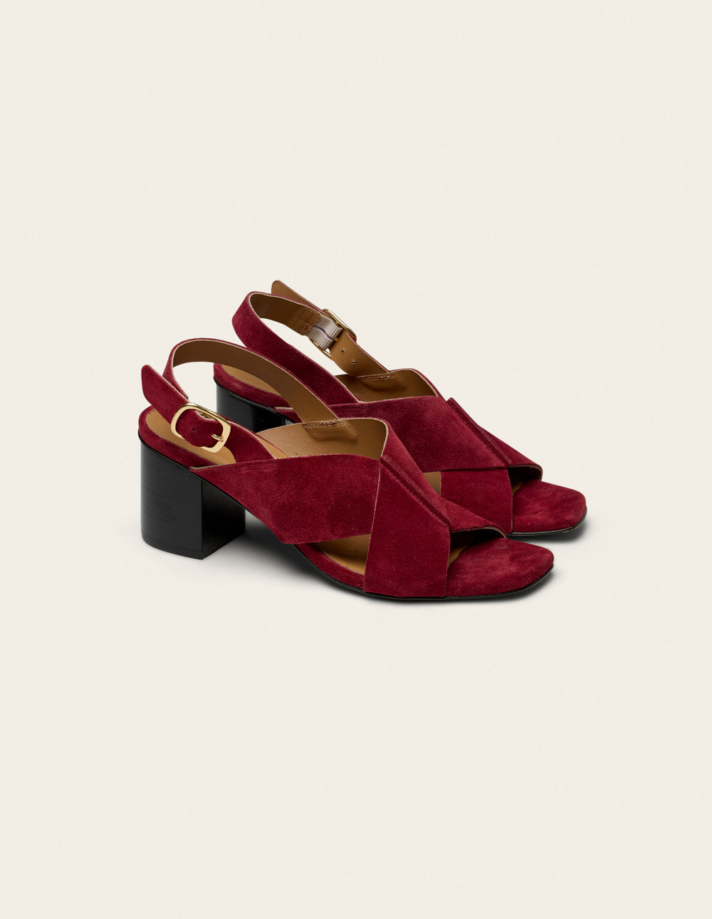 Sandales À Talons Dea - Suède Pourpre - Femme