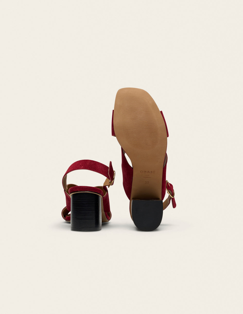Sandales À Talons Dea - Suède Pourpre - Femme