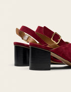 Sandales À Talons Dea - Suède Pourpre - Femme