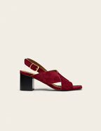 Sandales À Talons Dea - Suède Pourpre - Femme