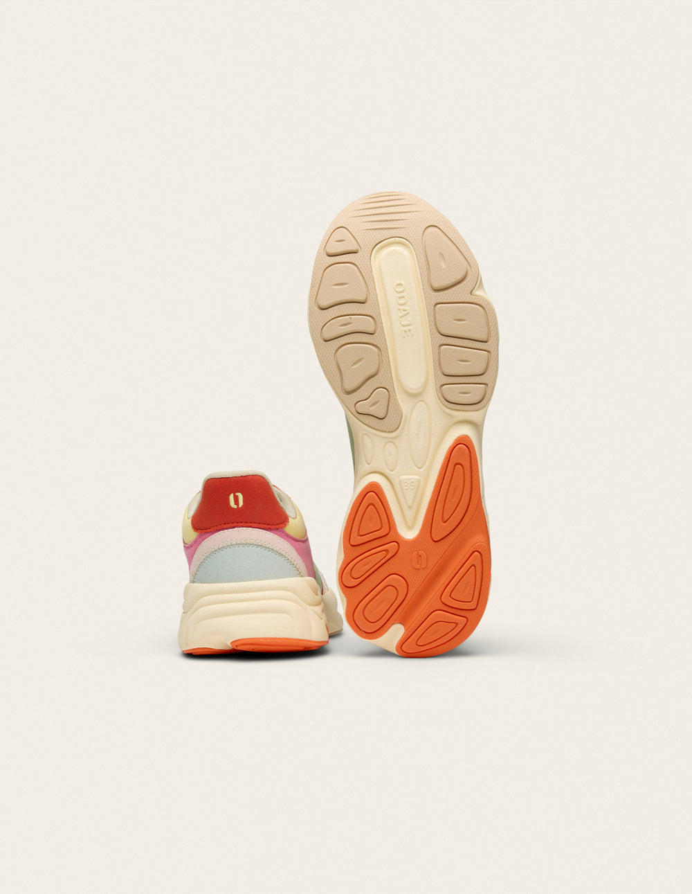 Baskets Basses Nathanaelle - Nude Orange Pistache - Femme
