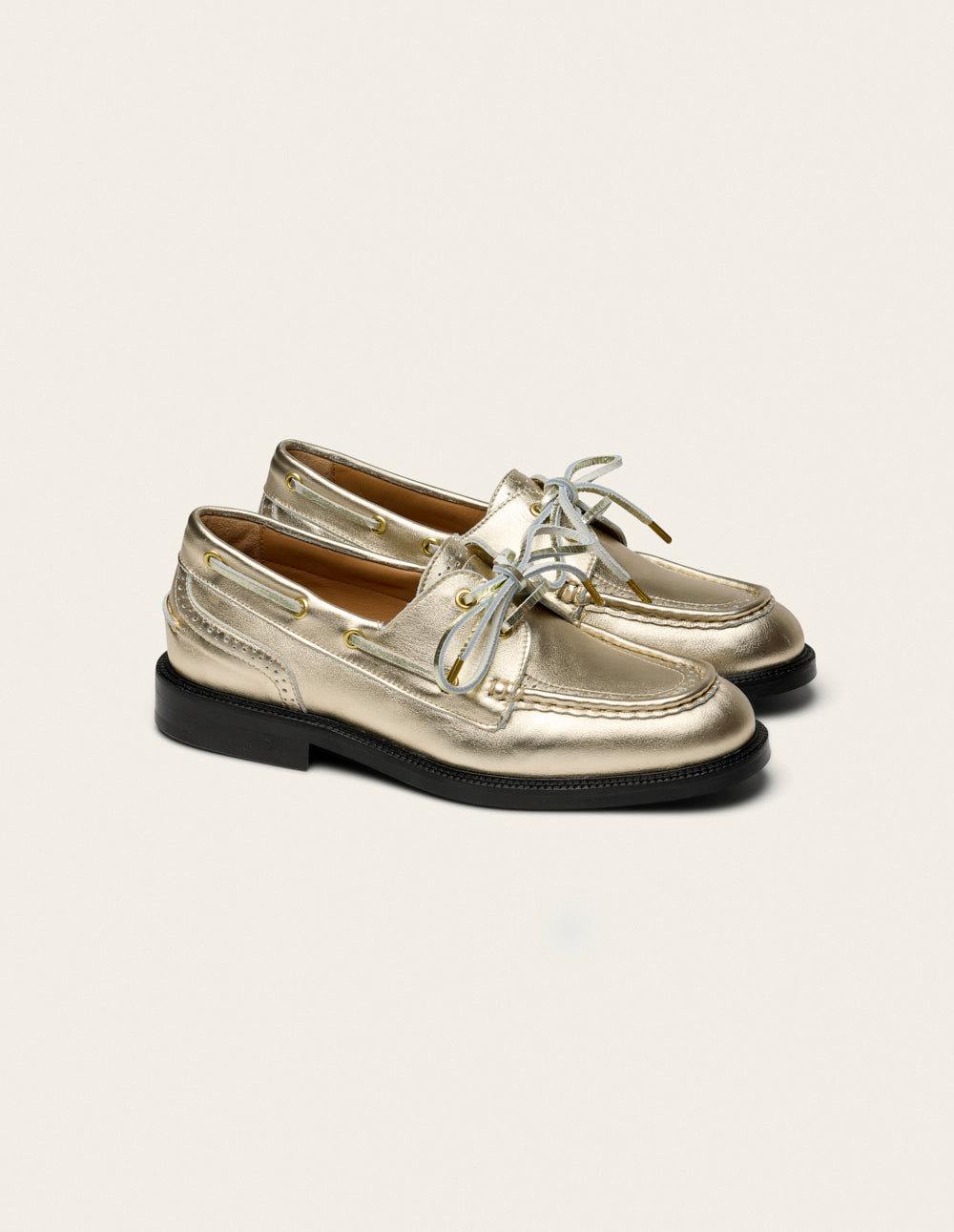 Derbies Niza - Cuir Doré - Femme