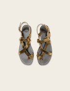 Sandales Siani - Cuir Python Doré - Femme