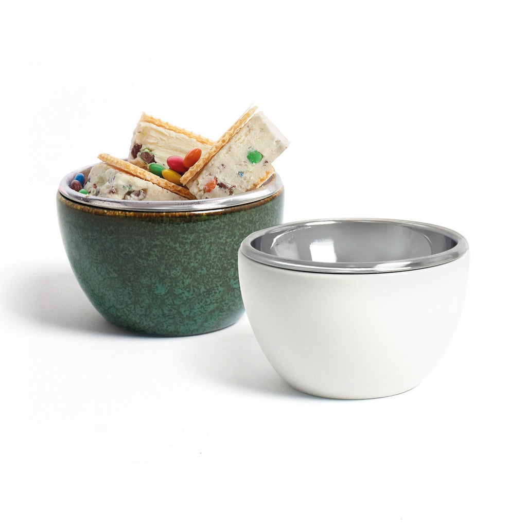 Juego de 4 cuencos de porcelana - Blanco