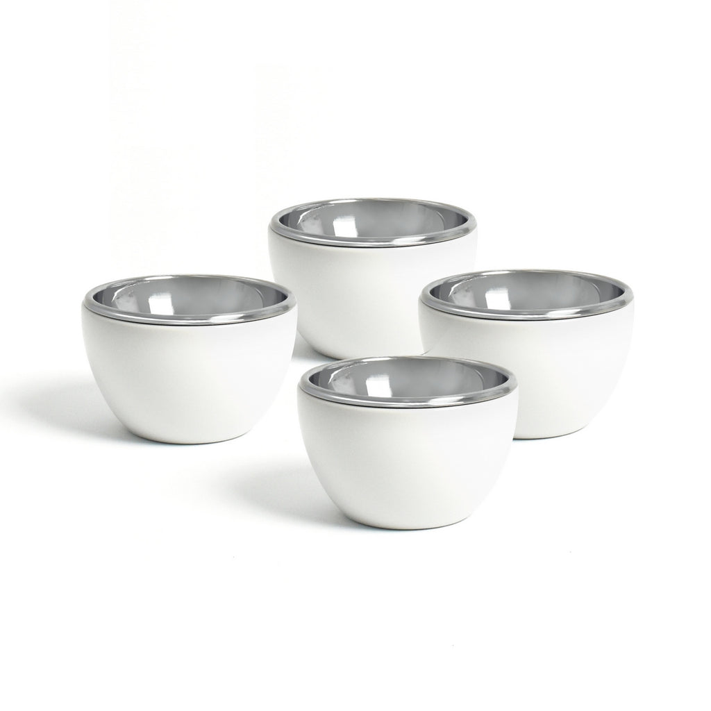 Juego de 4 cuencos de porcelana - Blanco