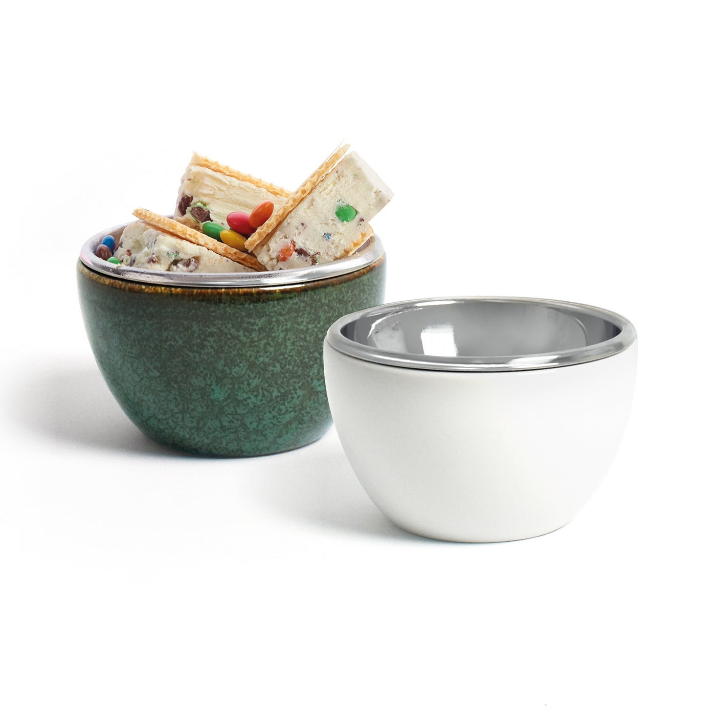 Juego de 4 cuencos de porcelana - Verde azur
