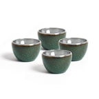 Juego de 4 cuencos de porcelana - Verde azur
