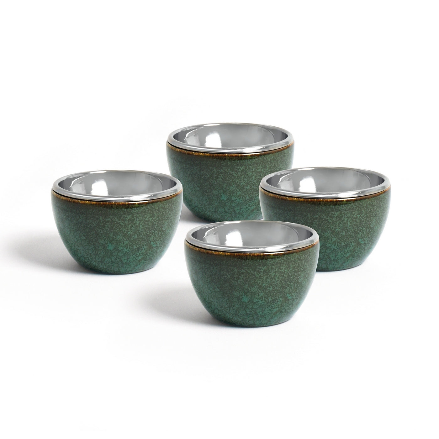 Juego de 4 cuencos de porcelana - Verde azur