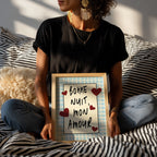 Sweet Dreams - Affiche Bonne Nuit Mon Amour - Bordeaux/Bleu