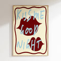 Sweet Dreams - Affiche Kiss Me Good Night - Bordeaux/Bleu