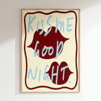 Sweet Dreams - Affiche Kiss Me Good Night - Bordeaux/Bleu