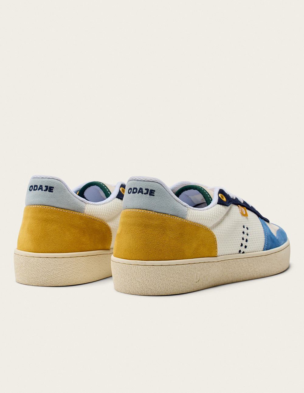 Baskets Basses Arthur - Bleu Ivoire Moutarde - Homme