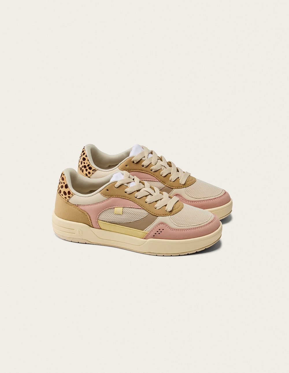 Axelle Low-Top Sneakers - Light Pink/Ecru - Women's