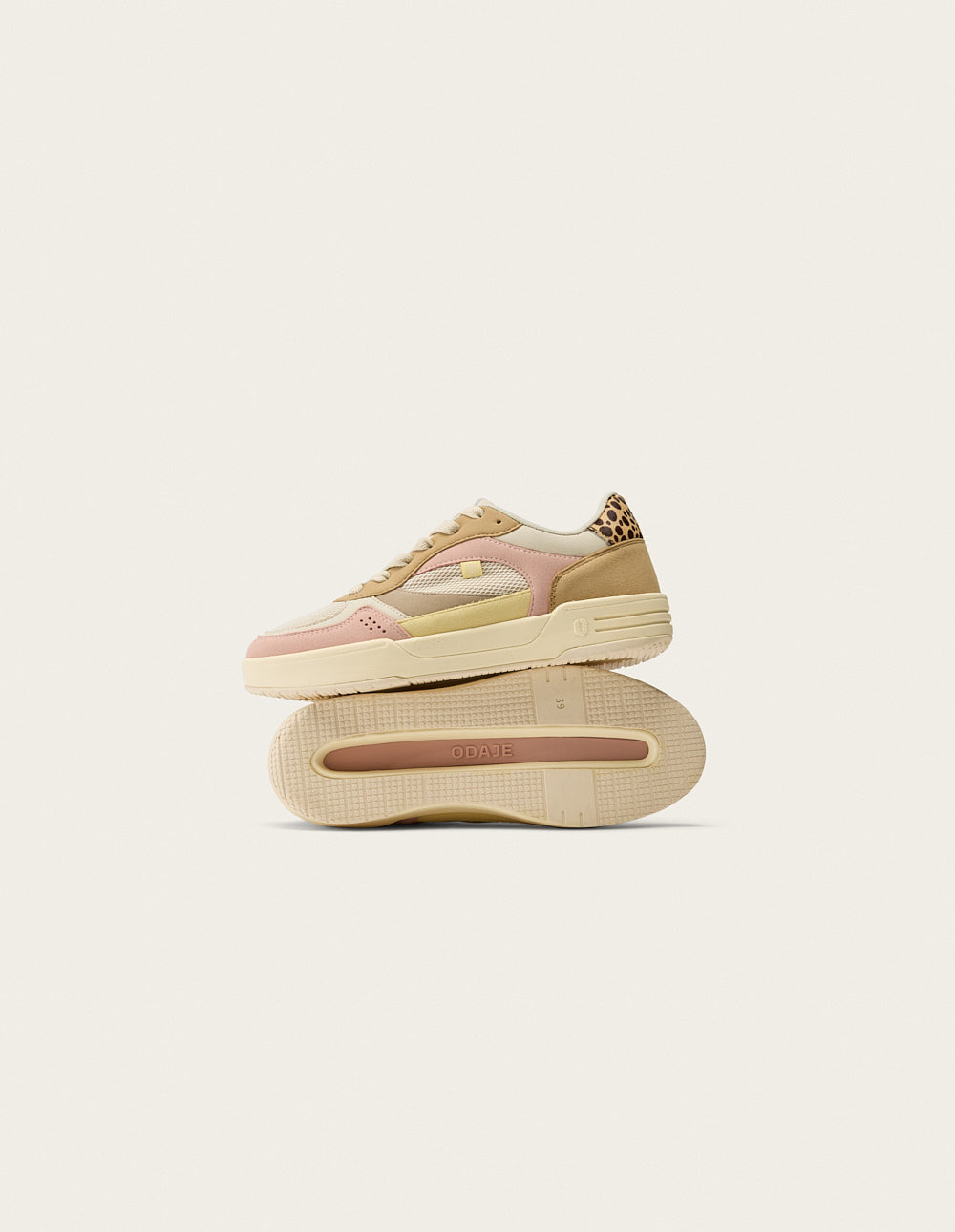 Axelle Low-Top Sneakers - Light Pink/Ecru - Women's