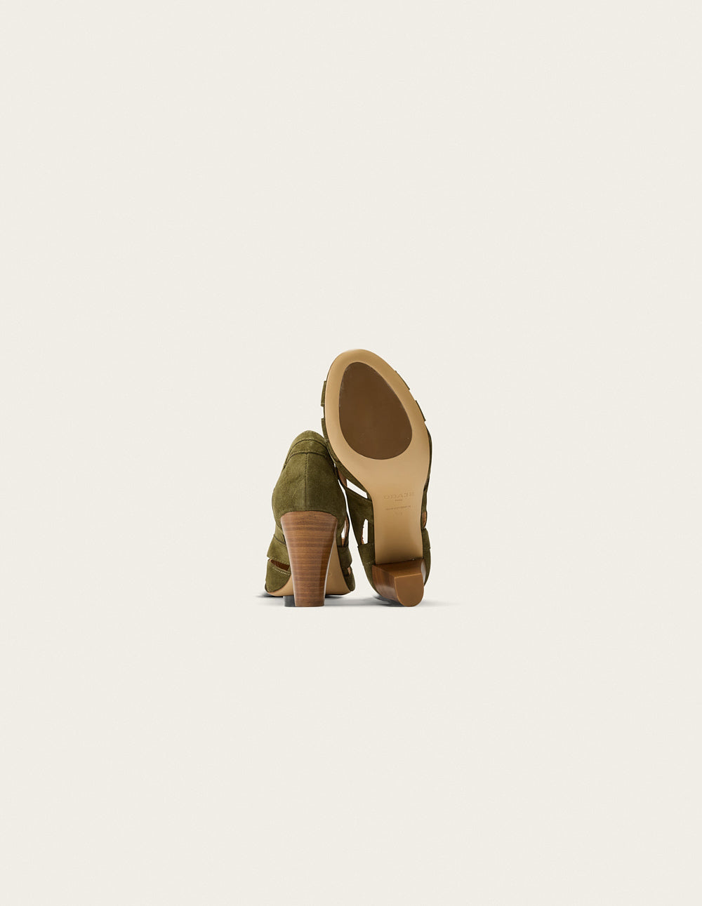Clémentine H Heeled Sandals - Khaki Suede - Women