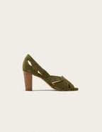 Clémentine H Heeled Sandals - Khaki Suede - Women