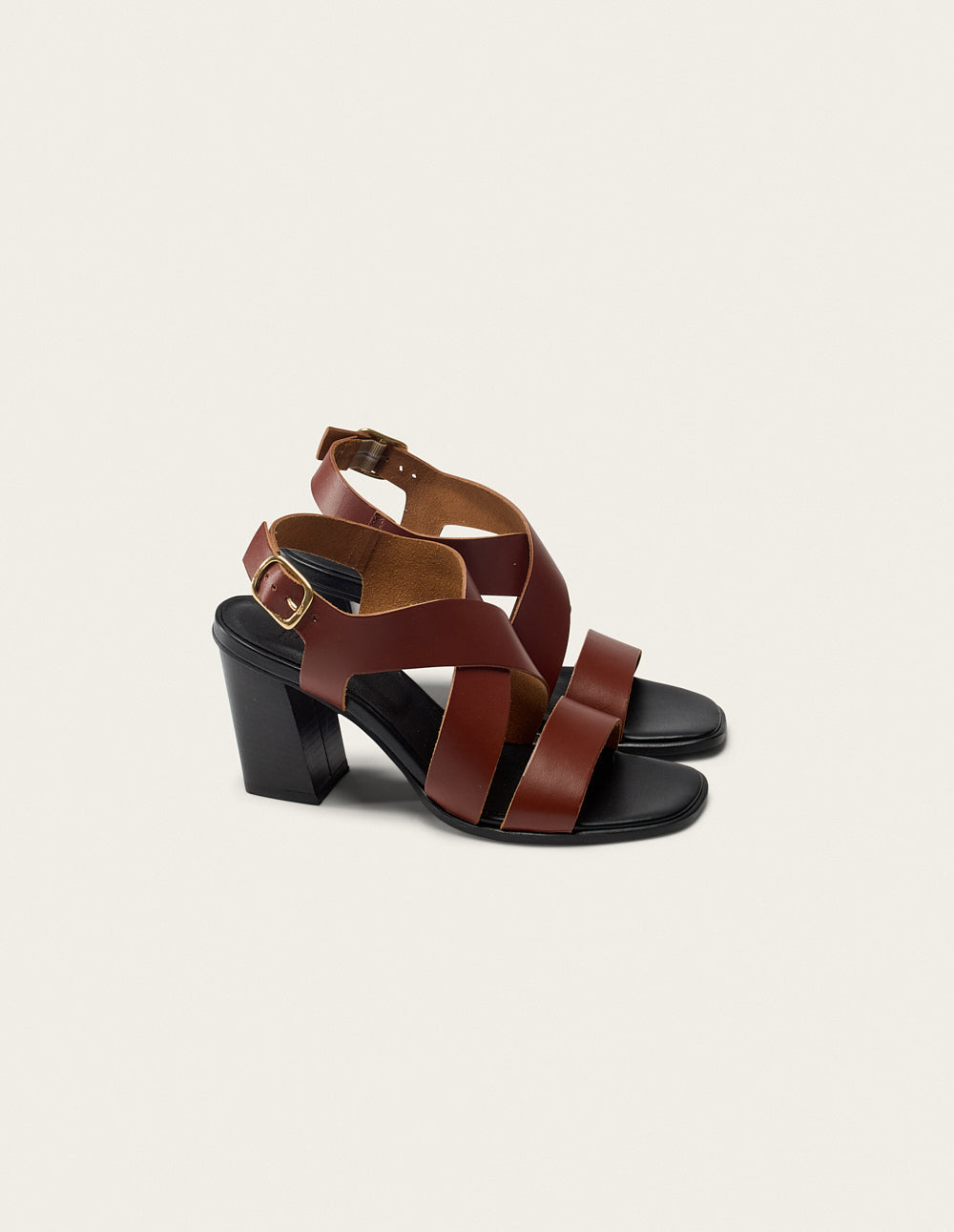 Dasun Heeled Sandals - Mahogany Leather - Women