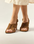 Dea Heeled Sandals - Leopard Suede