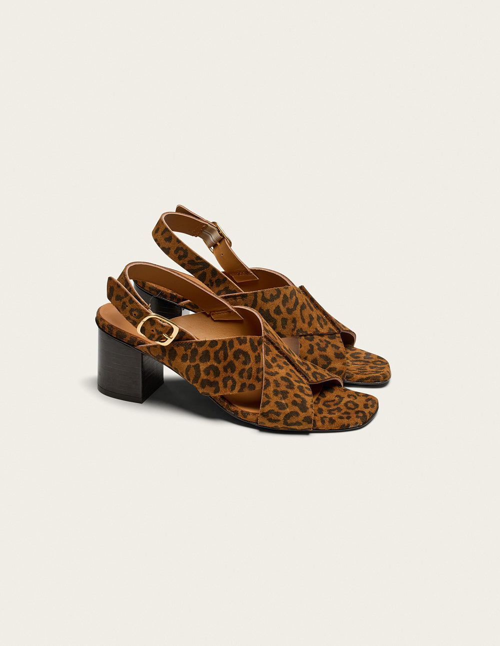 Dea Heeled Sandals - Leopard Suede