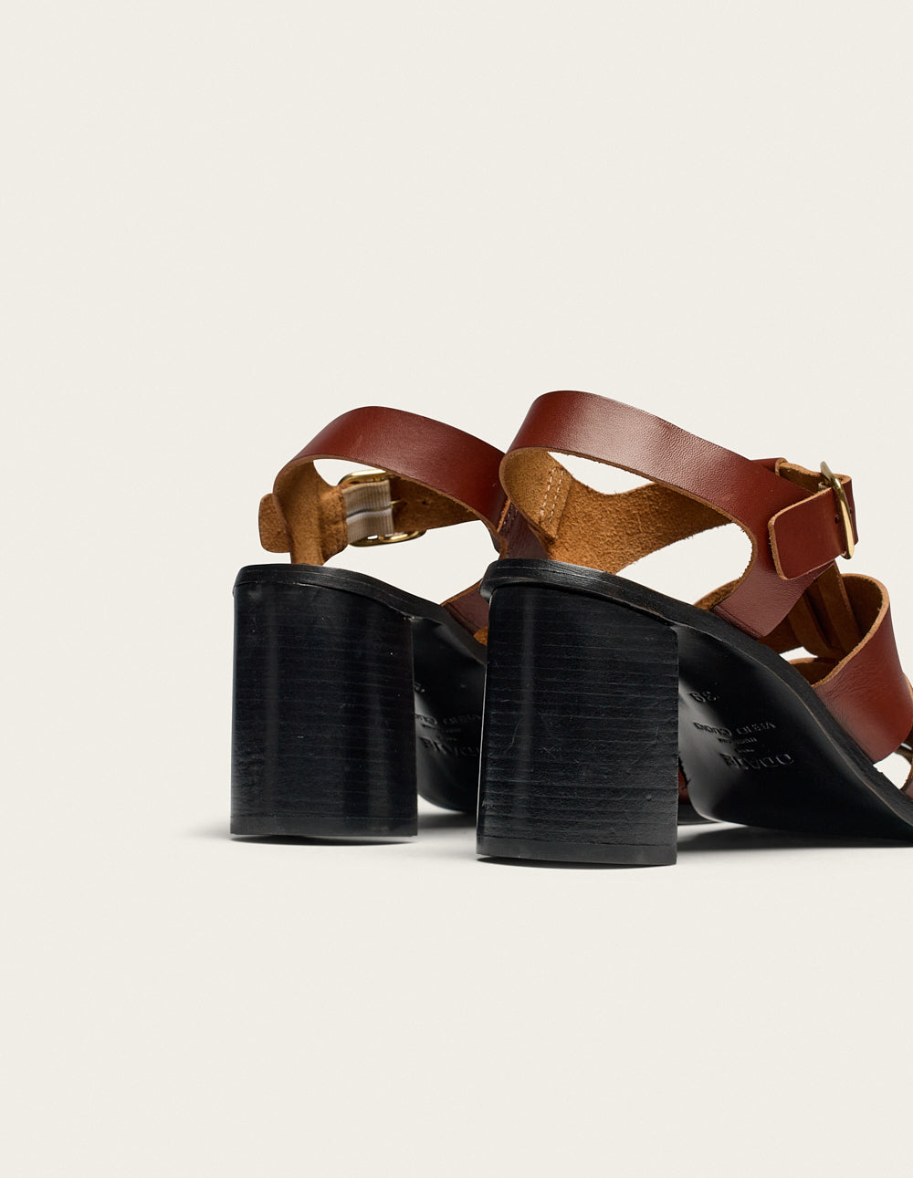 Flango Heeled Sandals - Mahogany Leather - Women
