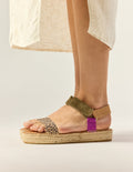 Alpargatas Flore - Ante Magenta Caqui Beige