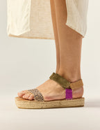 Alpargatas Flore - Ante Magenta Caqui Beige