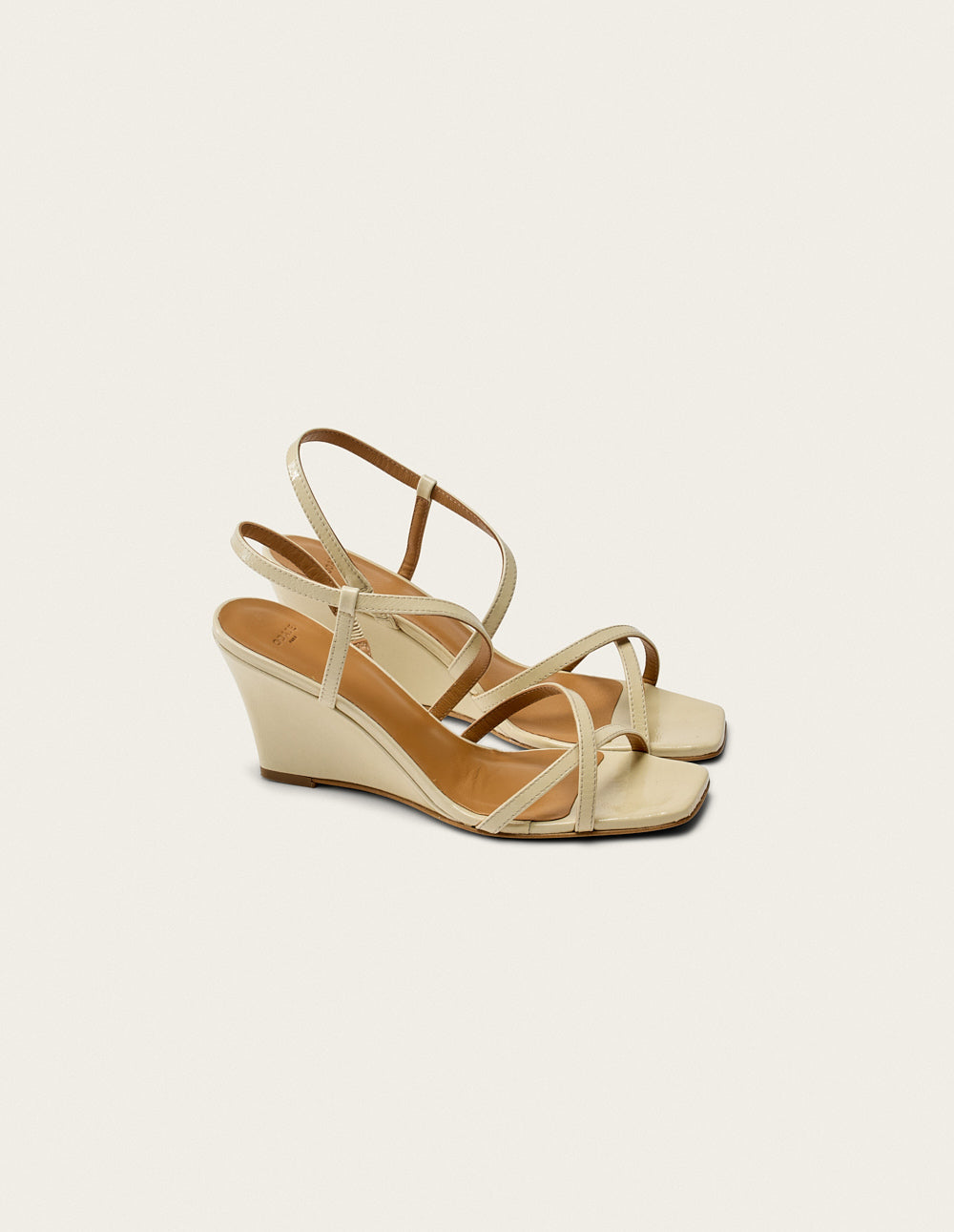 Hono Heeled Sandals - Ecru Pleated Leather - Women