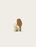 Hono Heeled Sandals - Ecru Pleated Leather - Women