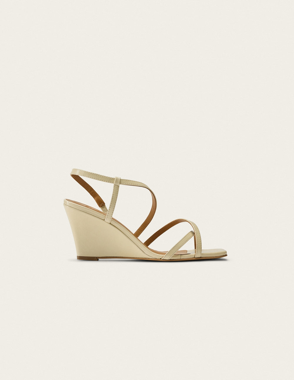 Hono Heeled Sandals - Ecru Pleated Leather - Women
